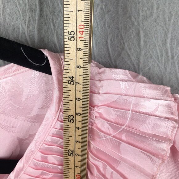 Vintage Christian Dior Robe Womens M Pink Maxi Embossed Romantic Victorian - Picture 7 of 16